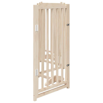 Dog Gate with Door Foldable 6 Panels 300 cm Solid Wood Fir