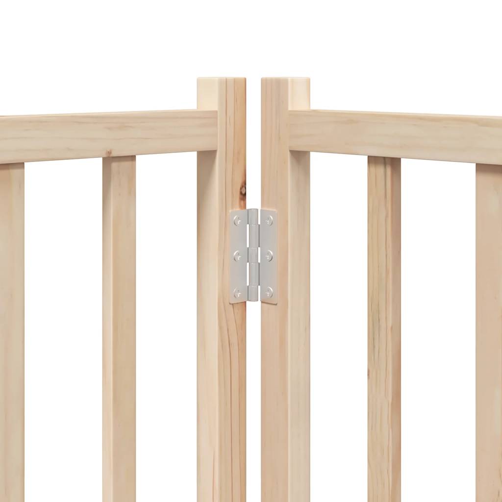 Dog Gate with Door Foldable 6 Panels 300 cm Solid Wood Fir