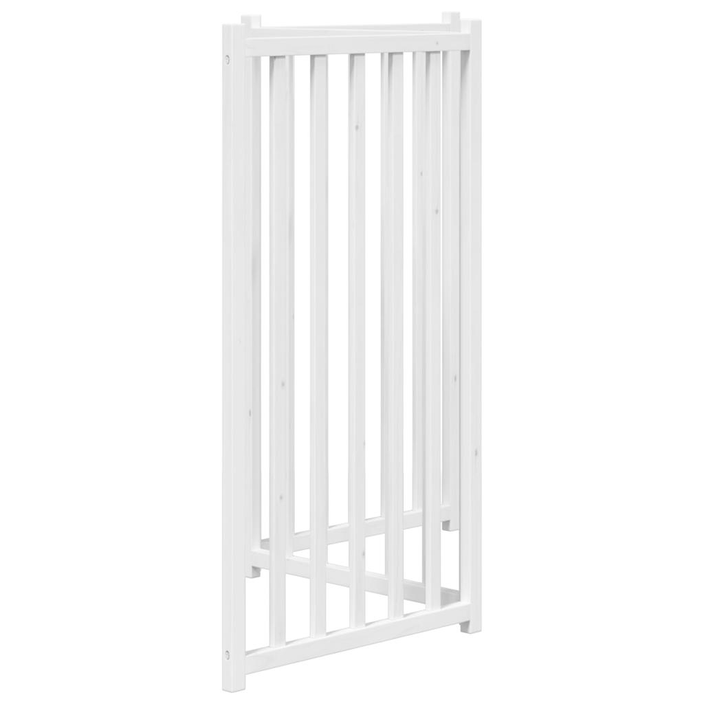 Dog Gate Foldable 3 Panels White 150 cm Solid Wood Fir