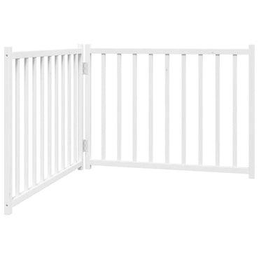 Dog Gate Foldable 2 Panels White 160 cm Solid Wood Fir