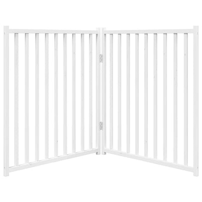 Dog Gate Foldable 2 Panels White 160 cm Solid Wood Fir