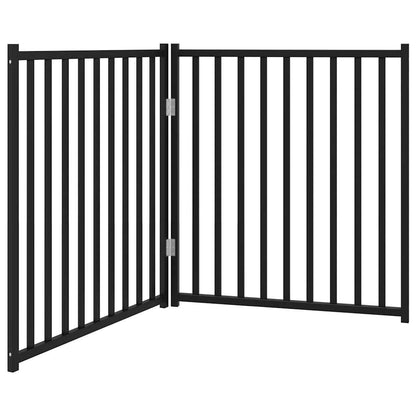 Dog Gate Foldable 2 Panels Black 160 cm Solid Wood Fir