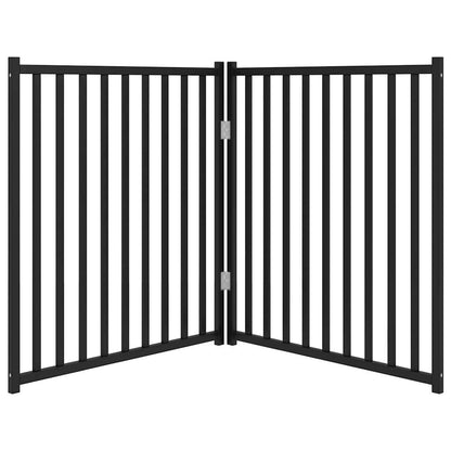 Dog Gate Foldable 2 Panels Black 160 cm Solid Wood Fir