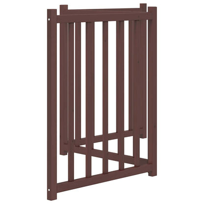 Dog Gate Foldable 3 Panels Brown Oak 150 cm Solid Wood Fir