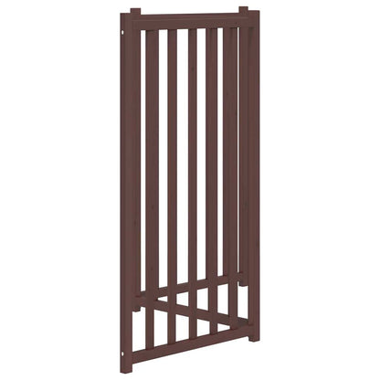 Dog Gate Foldable 3 Panels Brown Oak 150 cm Solid Wood Fir