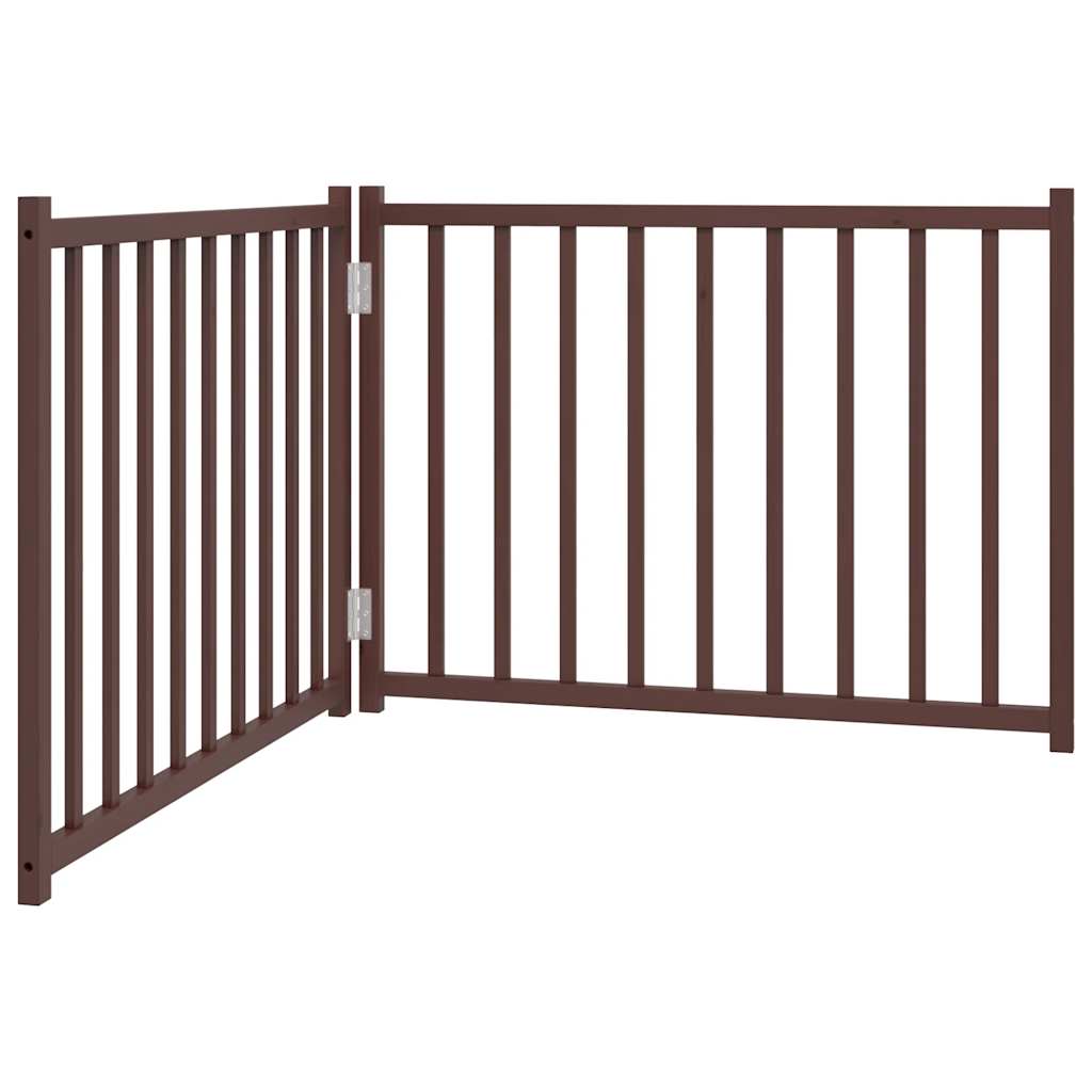 Dog Gate Foldable 2 Panels Brown Oak 160 cm Solid Wood Fir