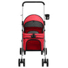 Folding Dog Stroller Red 76x50x100 cm Oxford Fabric