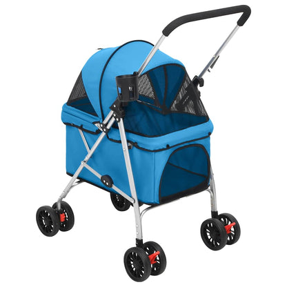 Folding Dog Stroller Blue 76x50x100 cm Oxford Fabric