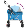 Folding Dog Stroller Blue 76x50x100 cm Oxford Fabric