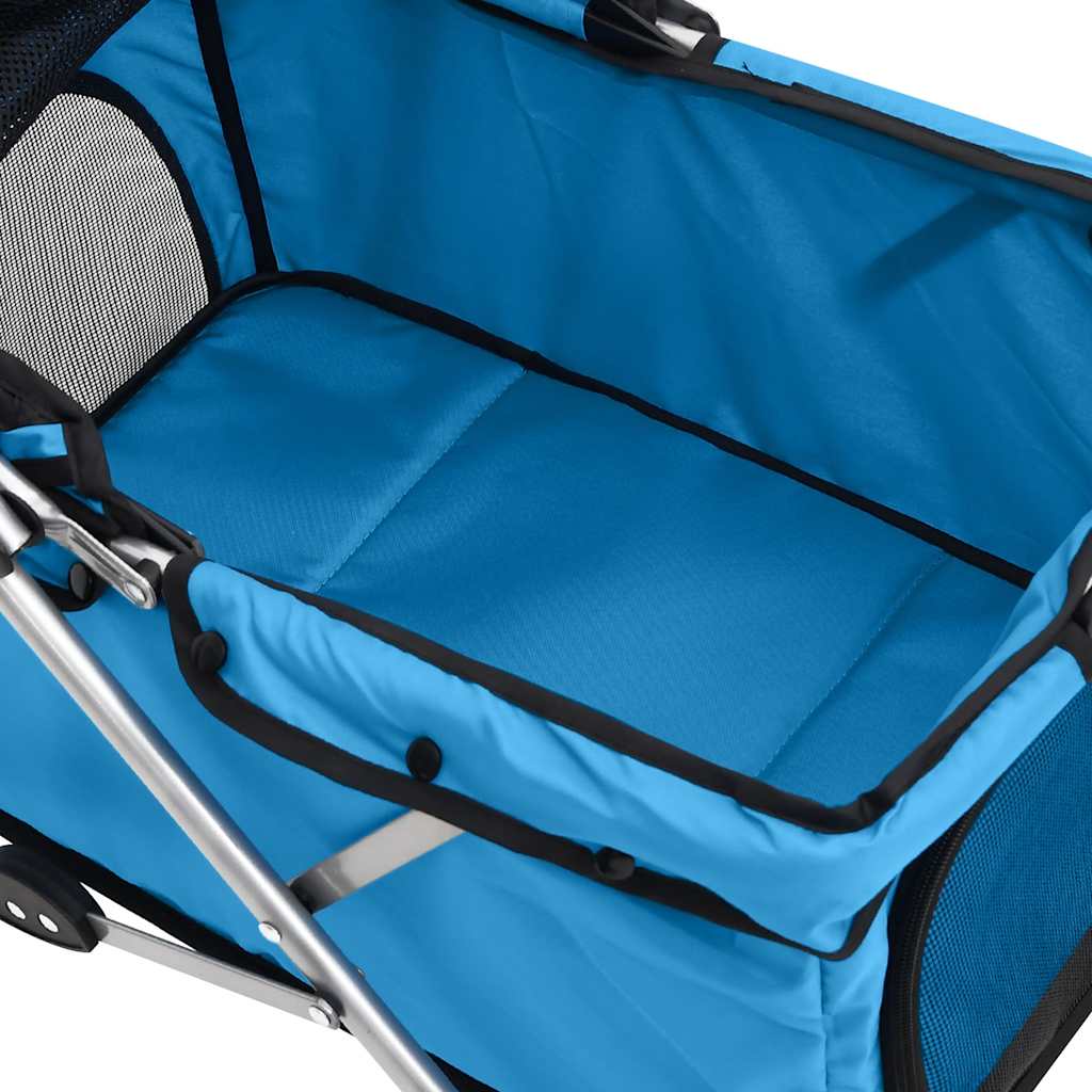 Folding Dog Stroller Blue 76x50x100 cm Oxford Fabric