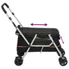 Folding Dog Stroller Black 100x49x96 cm Linen Fabric