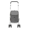 Folding Dog Stroller Grey 100x49x96 cm Linen Fabric