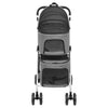 2-Layers Folding Dog Stroller Grey 83x48x97 cm Oxford Fabric