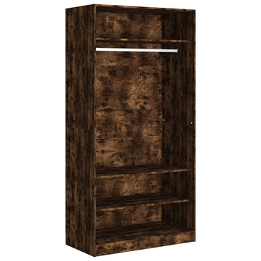 Wardrobe Smoked Oak 100x50x200 cm Engineered Wood