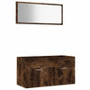 2 Piece Bathroom Furniture Set Smoked Oak Engineered Wood