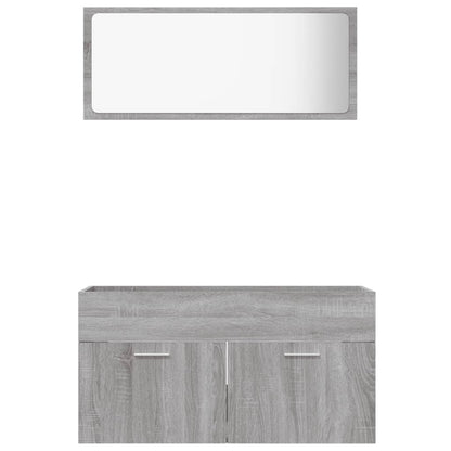 2 Piece Bathroom Furniture Set Grey Sonoma Engineered Wood