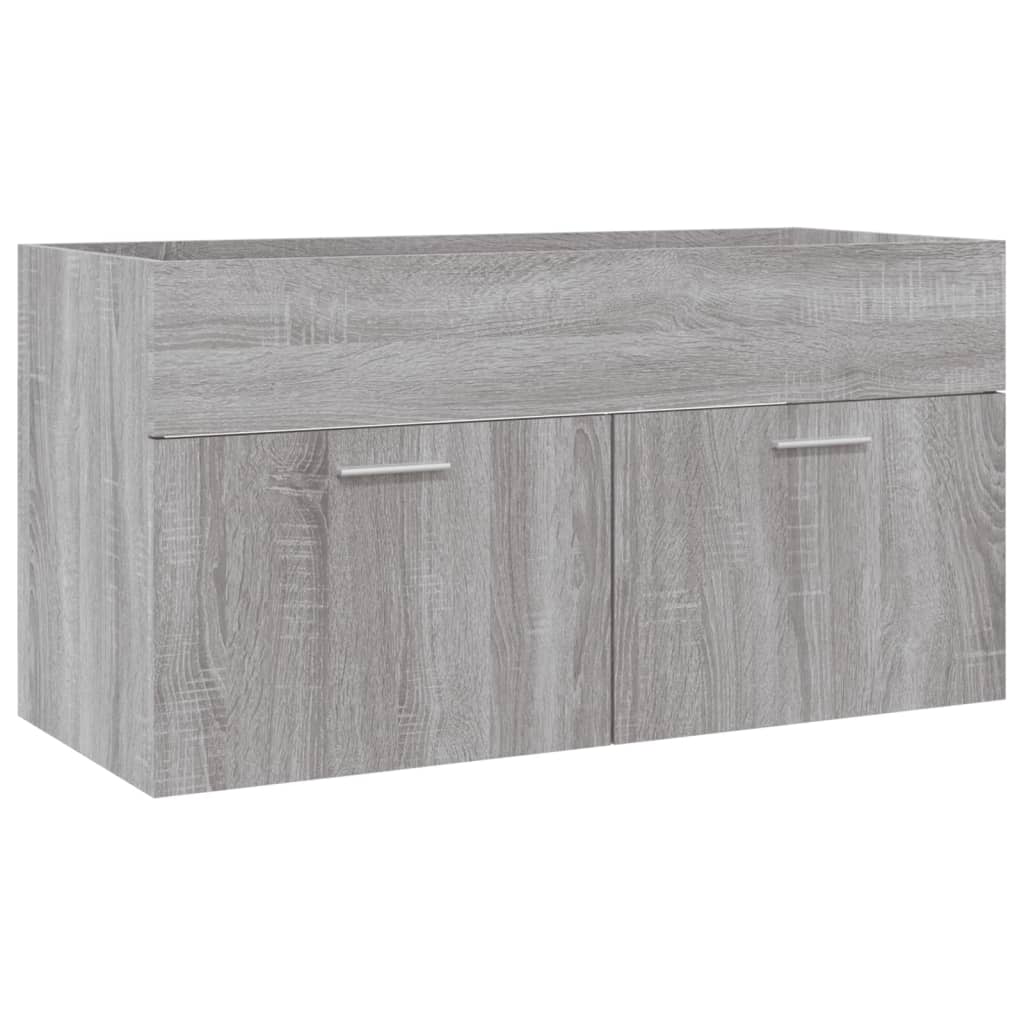 2 Piece Bathroom Furniture Set Grey Sonoma Engineered Wood