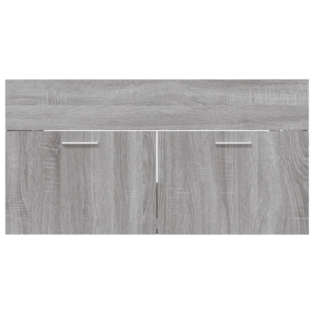 2 Piece Bathroom Furniture Set Grey Sonoma Engineered Wood