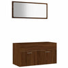 2 Piece Bathroom Furniture Set Brown Oak Engineered Wood