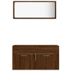 2 Piece Bathroom Furniture Set Brown Oak Engineered Wood