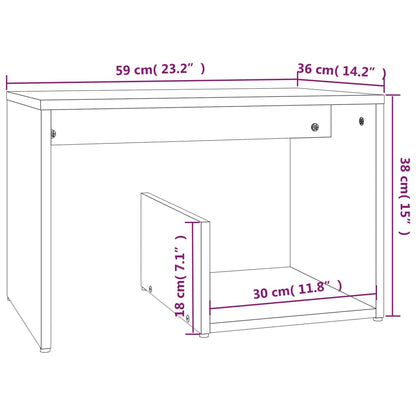 Side Table Smoked Oak 59x36x38 cm Engineered Wood