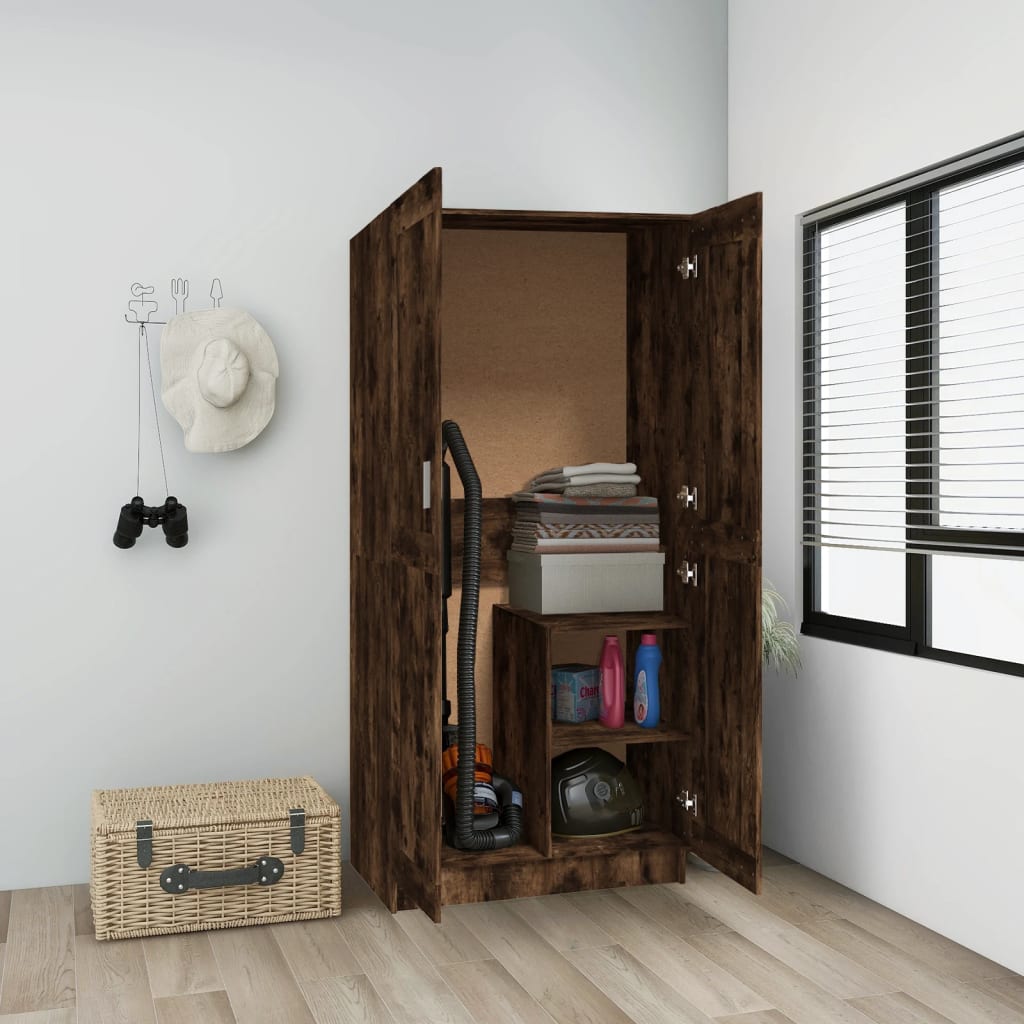 Wardrobe Smoked Oak 82.5x51.5x180 cm Engineered Wood