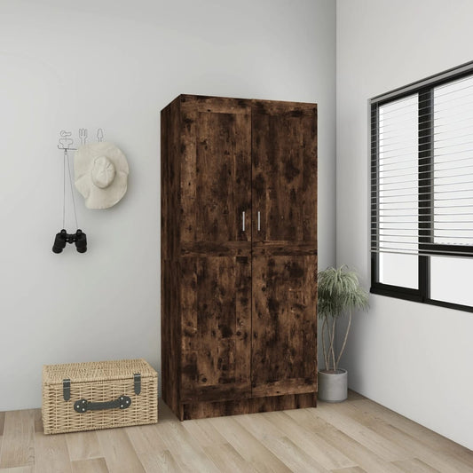 Wardrobe Smoked Oak 82.5x51.5x180 cm Engineered Wood