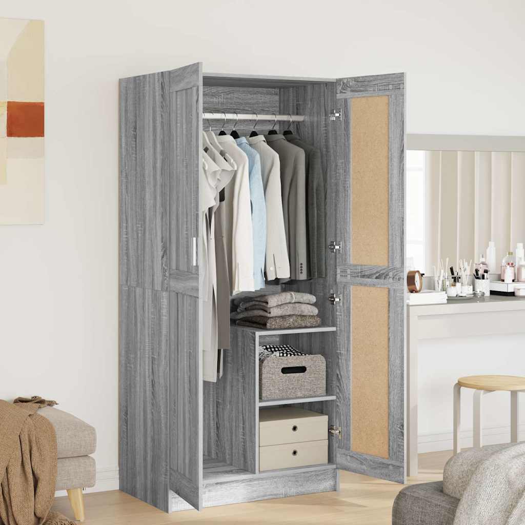 Wardrobe Grey Sonoma 82,5x51,5x180 cm Engineered Wood