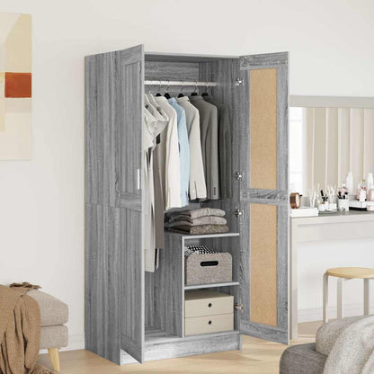 Wardrobe Grey Sonoma 82,5x51,5x180 cm Engineered Wood