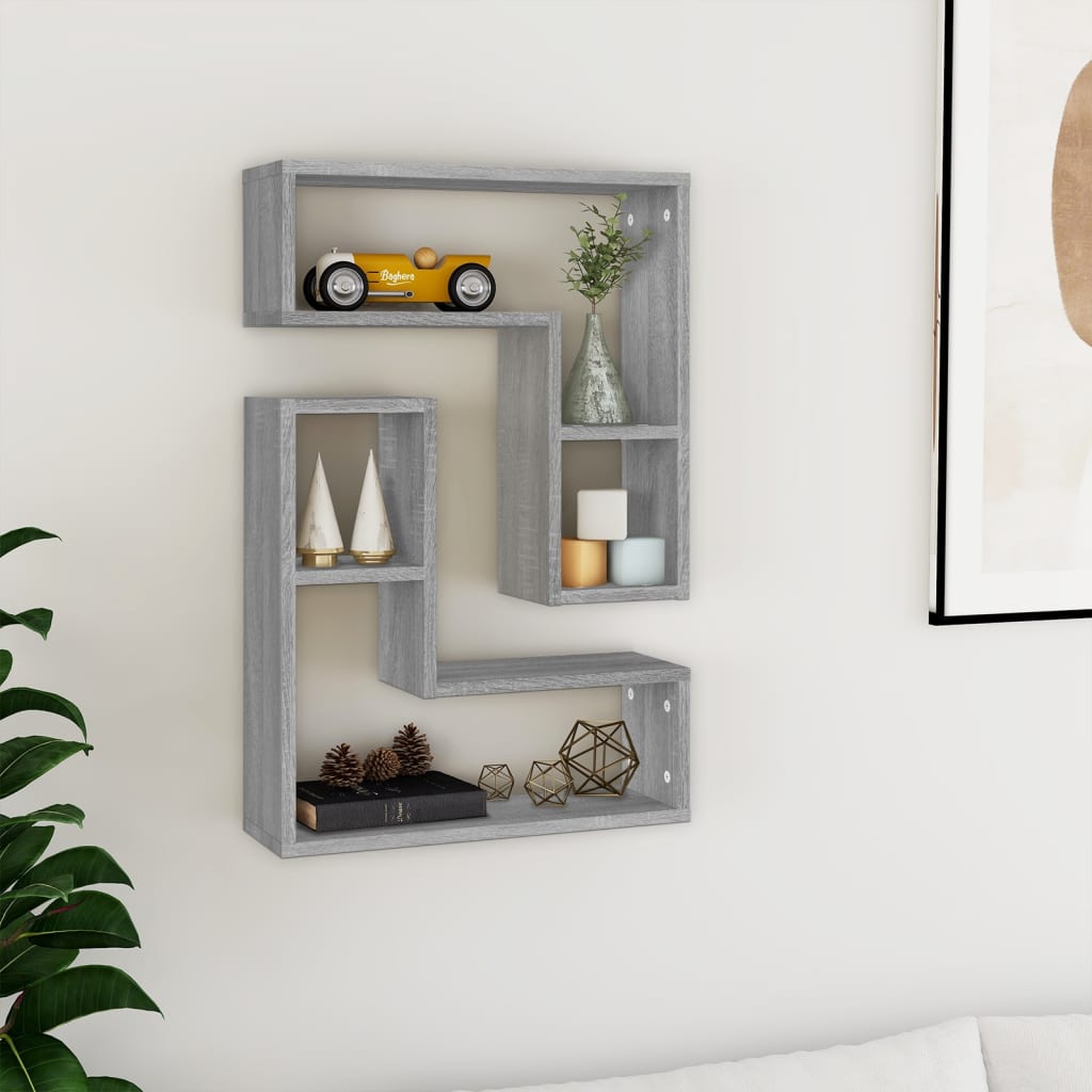 Wall Shelves 2 pcs Grey Sonoma 50x15x50 cm Engineered Wood