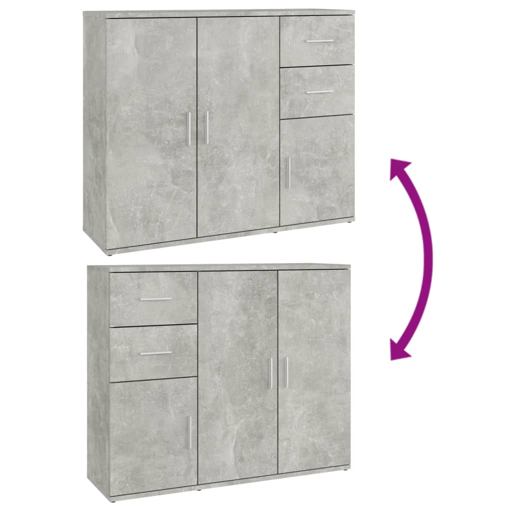 Sideboard Concrete Grey 91x29.5x75 cm Engineered Wood