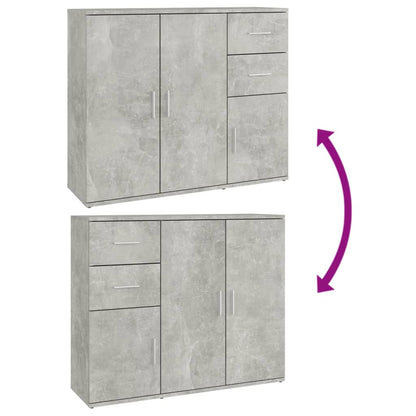Sideboard Concrete Grey 91x29.5x75 cm Engineered Wood