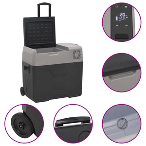 Cool Box with Wheel and Adapter Black&Grey 30 L Polypropylene