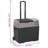 Cool Box with Wheel and Handle Black&Grey 40 L Polypropylene