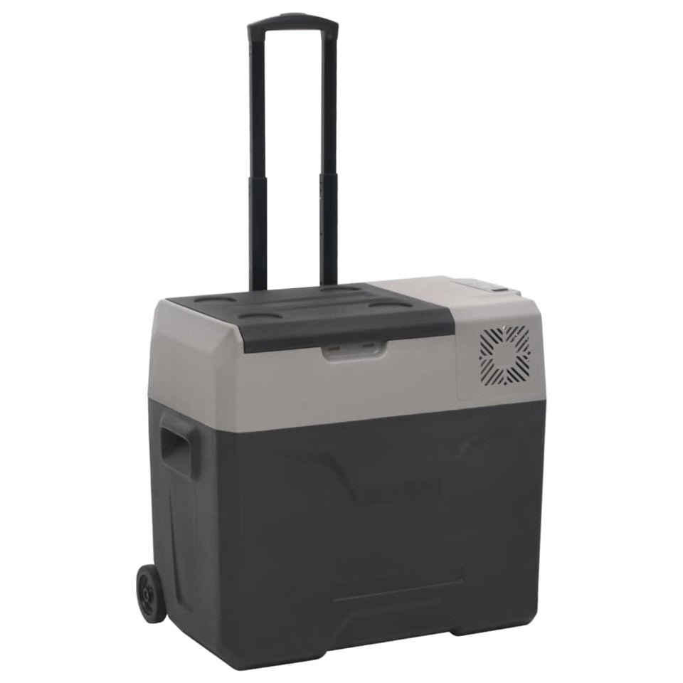 Cool Box with Wheel and Adapter Black&Grey 40 L Polypropylene