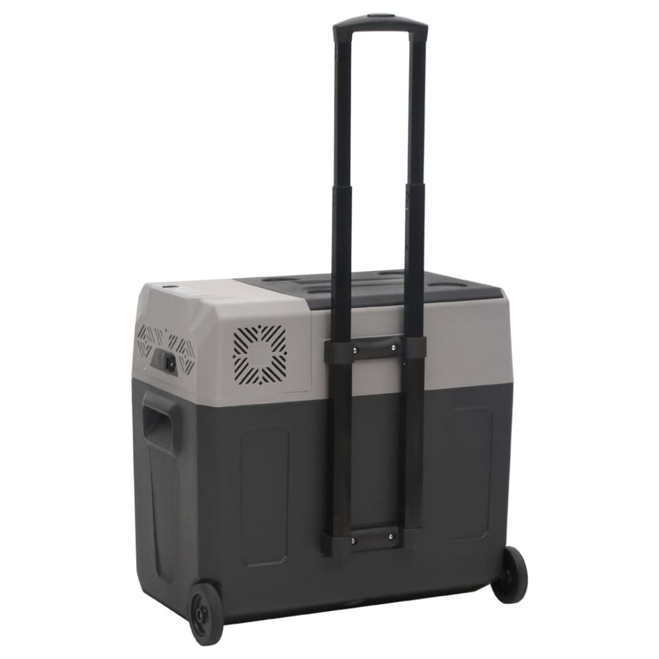 Cool Box with Wheel and Handle Black&Grey 50 L Polypropylene