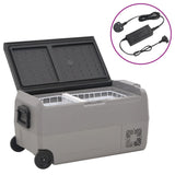 Cool Box with Wheel and Adapter Black & Grey 36 L PP & PE