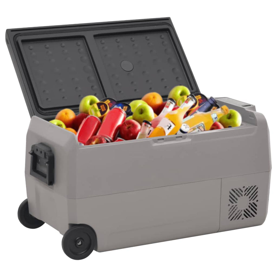 Cool Box with Wheel and Handle Black&Grey 60 L PP&PE