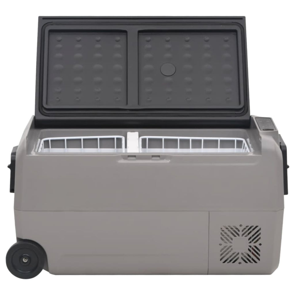 Cool Box with Wheel and Handle Black&Grey 60 L PP&PE