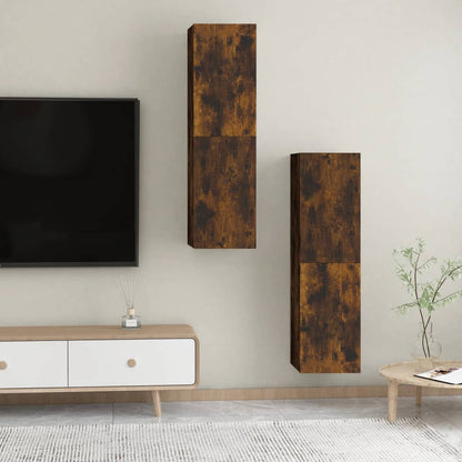 Wall-mounted TV Cabinets 2 pcs Smoked Oak 30.5x30x110 cm