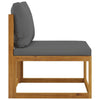 2 Piece Sofa Set with Dark Grey Cushions Solid Wood Acacia