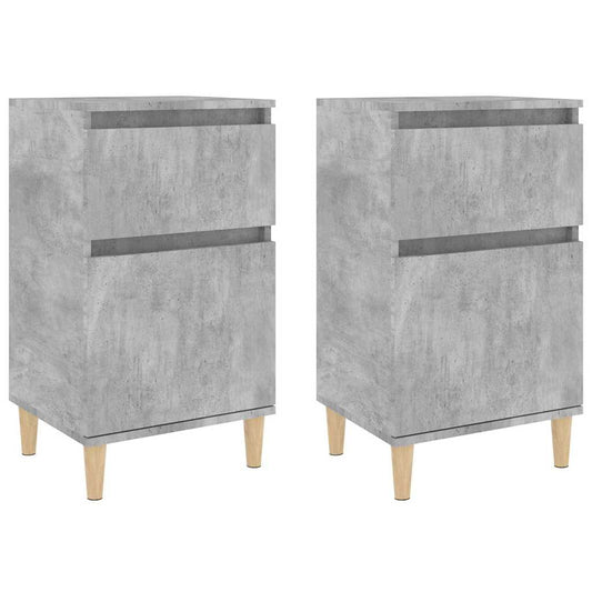Bedside Cabinet | Set of 2 | Concrete Grey | Engineered wood