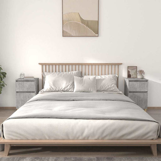 Bedside Cabinet | Set of 2 | Concrete Grey | Engineered wood