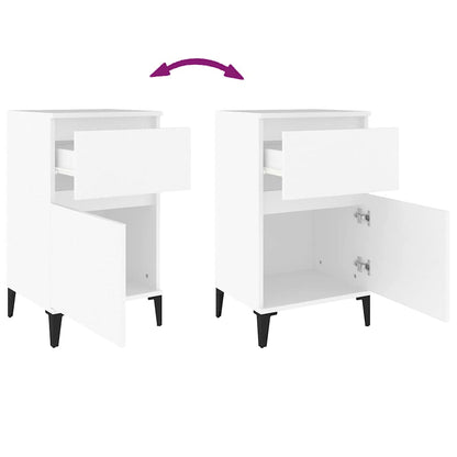 Bedside Cabinet White 40x35x70 cm