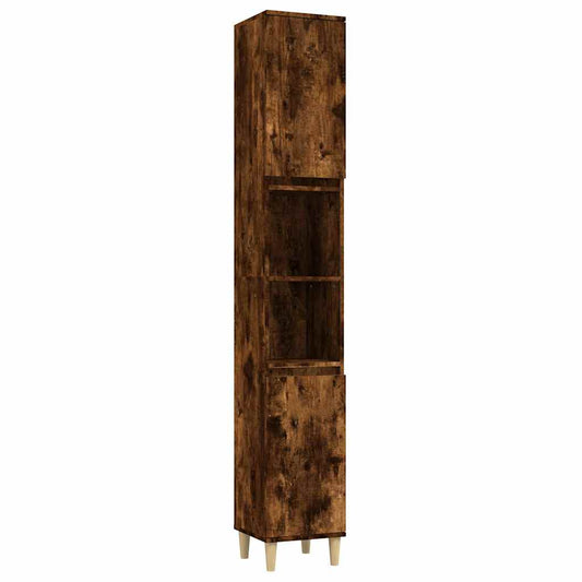 Bathroom Cabinet | Smoked Oak | Engineered Wood and Solid Eucalyptus Wood