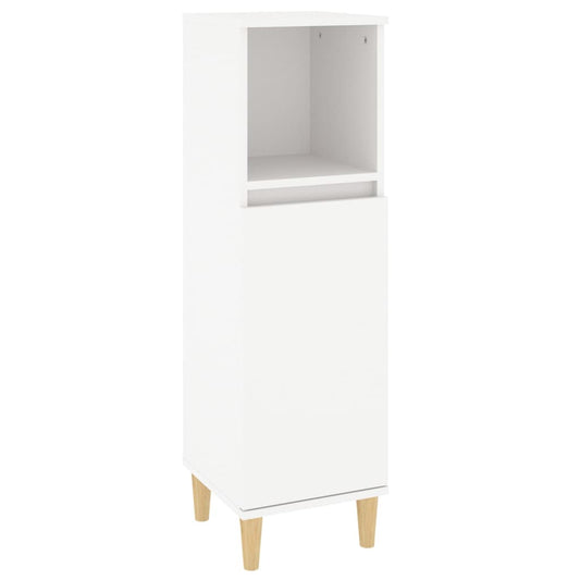 Bathroom Cabinet | White | Engineered wood, Solid eucalyptus wood