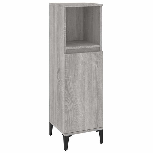 Bathroom Cabinet | Grey sonoma | Engineered wood, metal | 30x30x100 cm