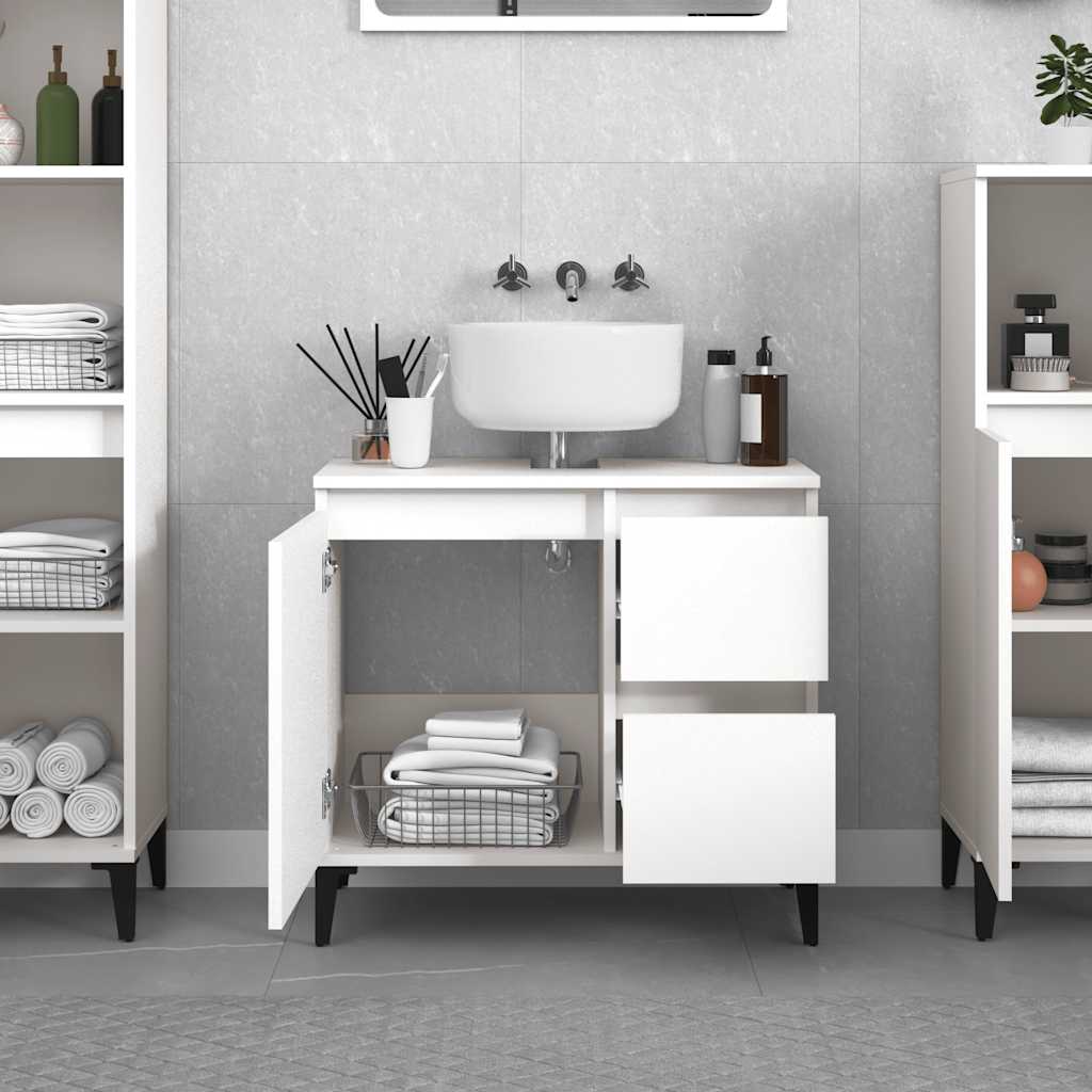 Bathroom Cabinet | White | Engineered wood, metal | Medium