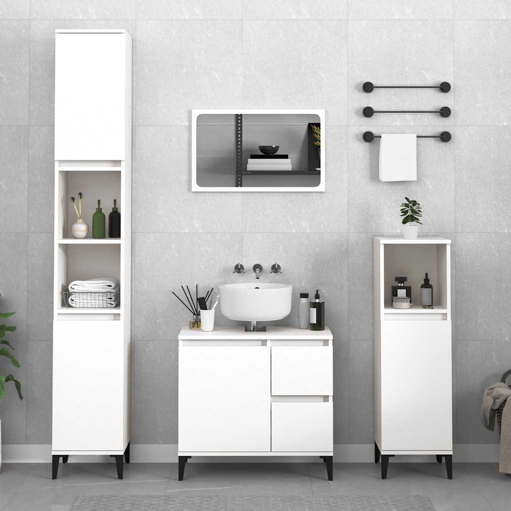 Bathroom Cabinet | White | Engineered wood, metal | Medium