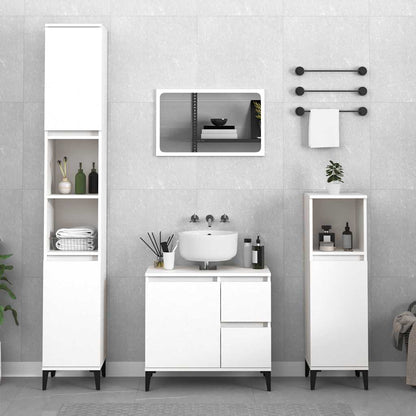 Bathroom Cabinet | White | Engineered wood, metal | Medium